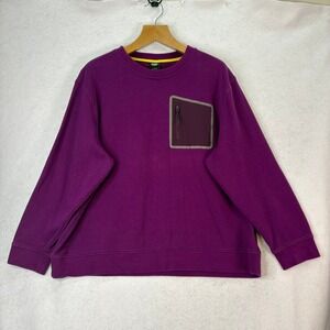 BONOBOS Fielder Purple Relaxed Fleece Mixed Media Pullover Sweatshirt Men's XXL